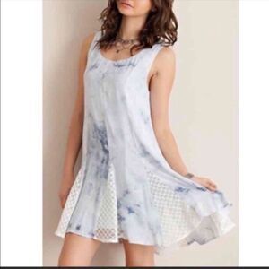 NWT Entro crochet panel tie dye swing dress SZ large